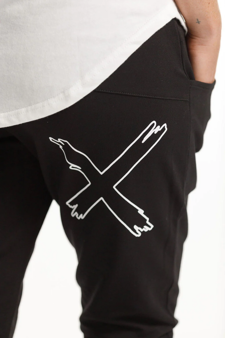 Apartment Pants Winter Weight - Black with White Outline X