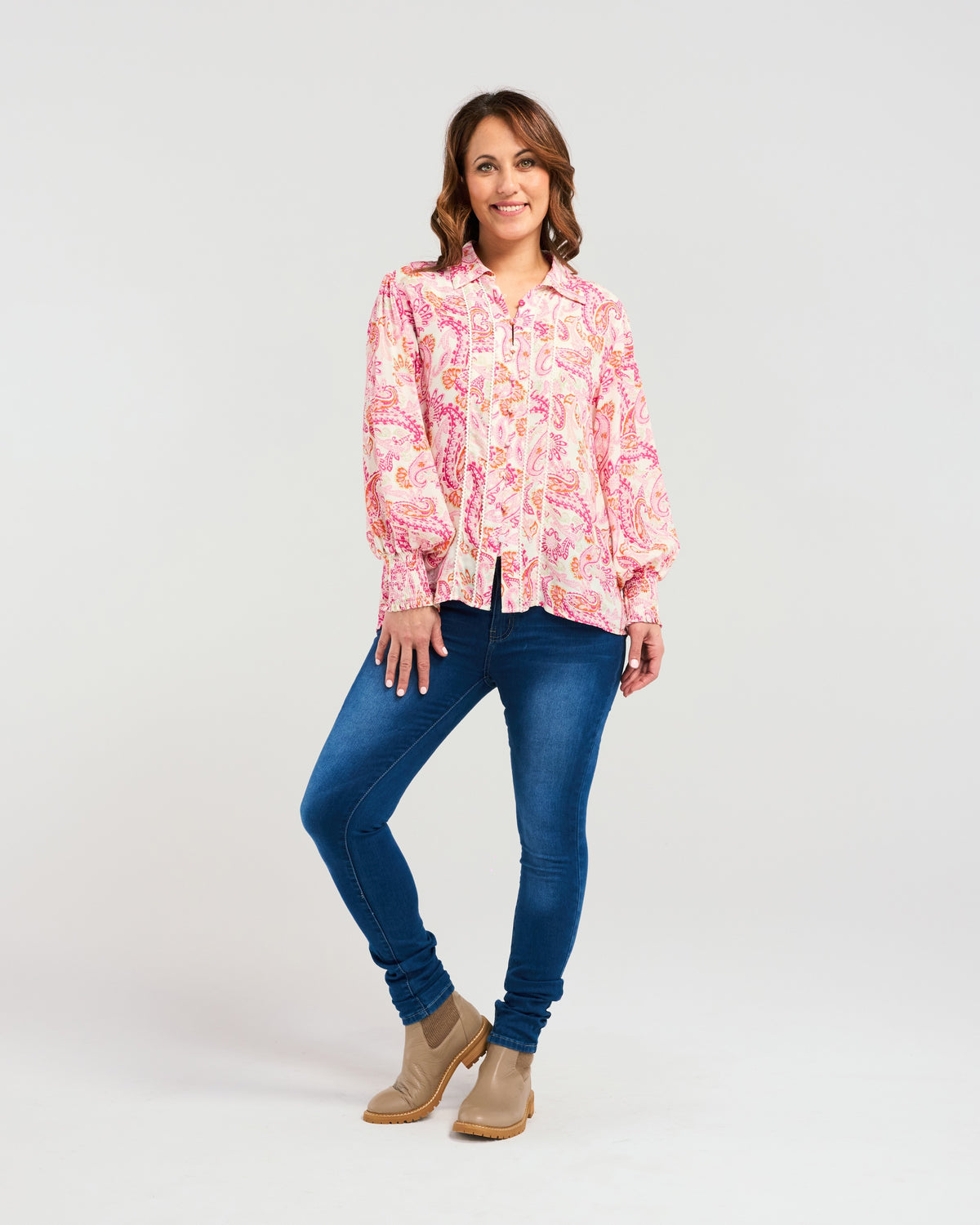 Topaz Shirt - Pink Paisley