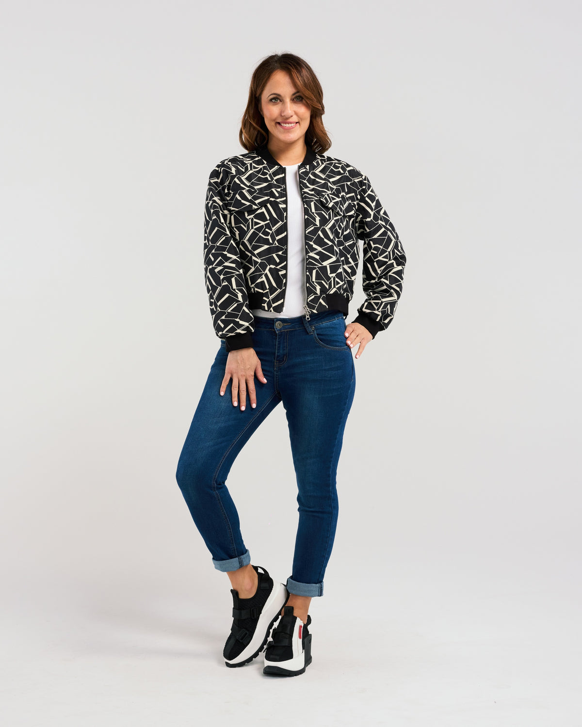 Mila Jacket - Geometric B&W