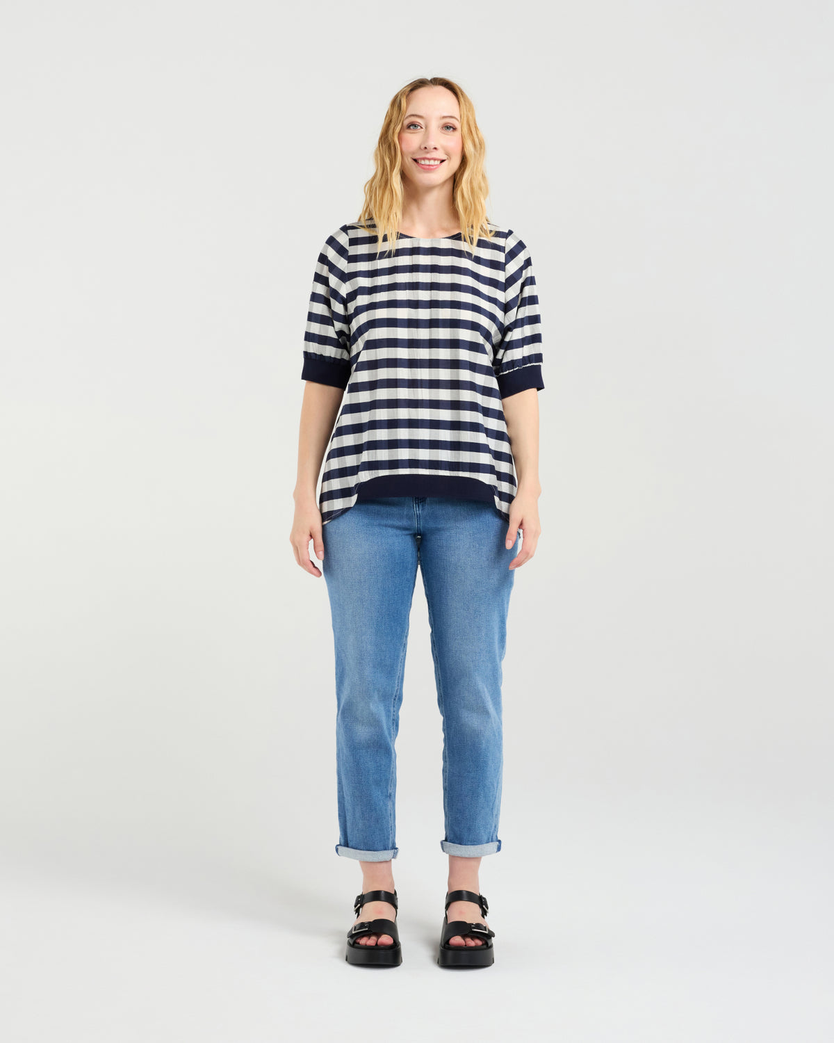 Havana Top - Navy Check