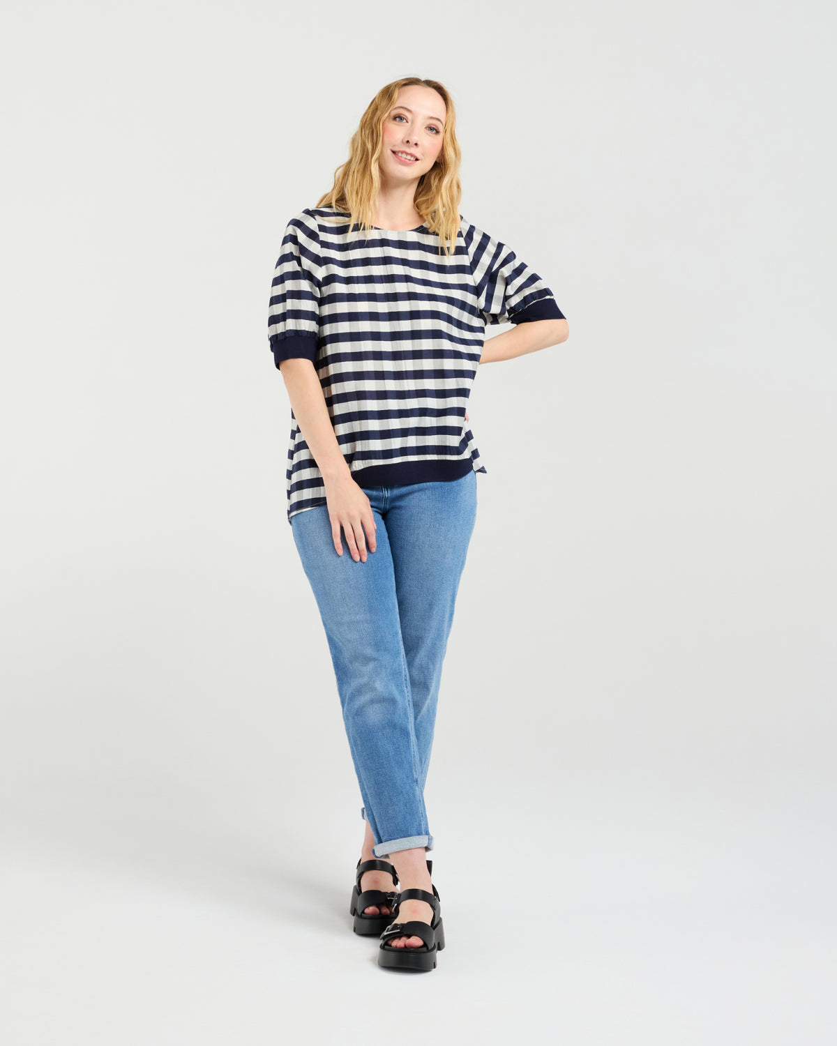 Havana Top - Navy Check