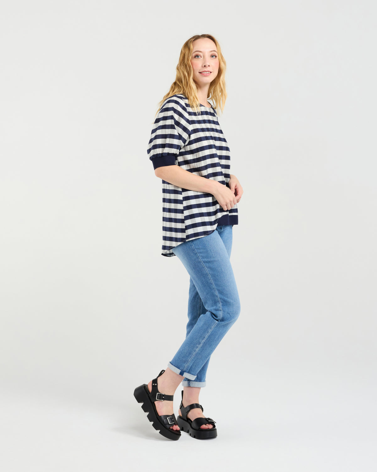 Havana Top - Navy Check