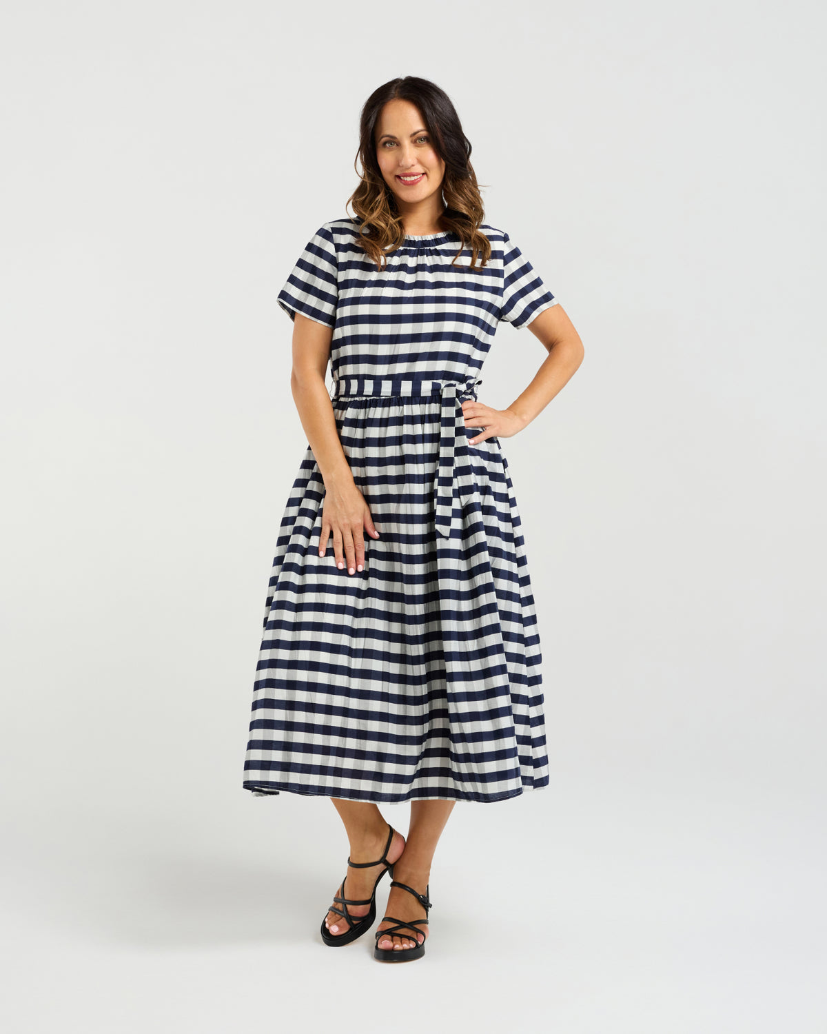 Scartlett Dress - Navy Check