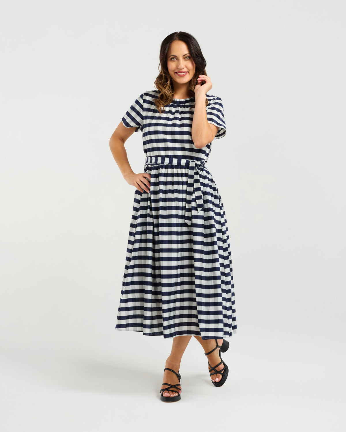 Scartlett Dress - Navy Check