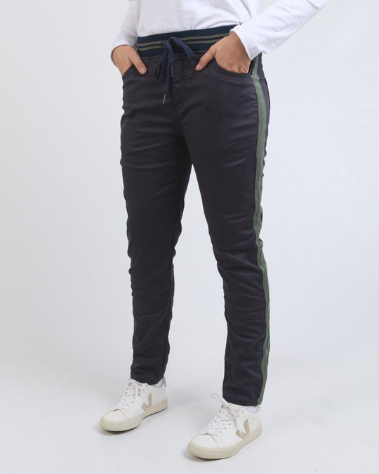 Margo Jogger - Navy with Side Tape