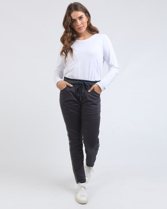 Margo Jogger - Navy with Side Tape