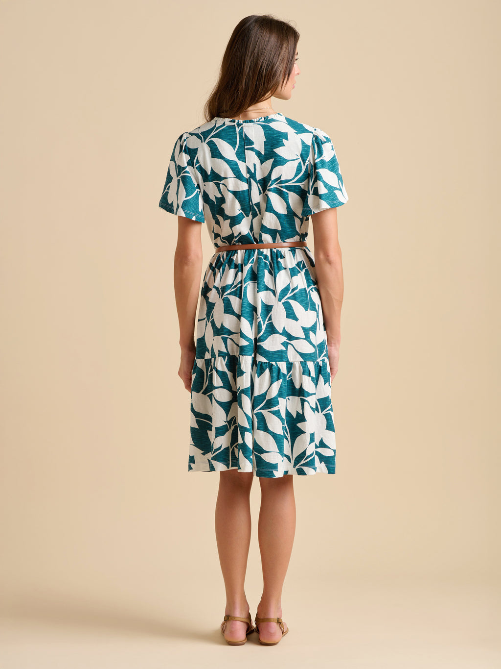 Woodland Leaves Knee Length Dress