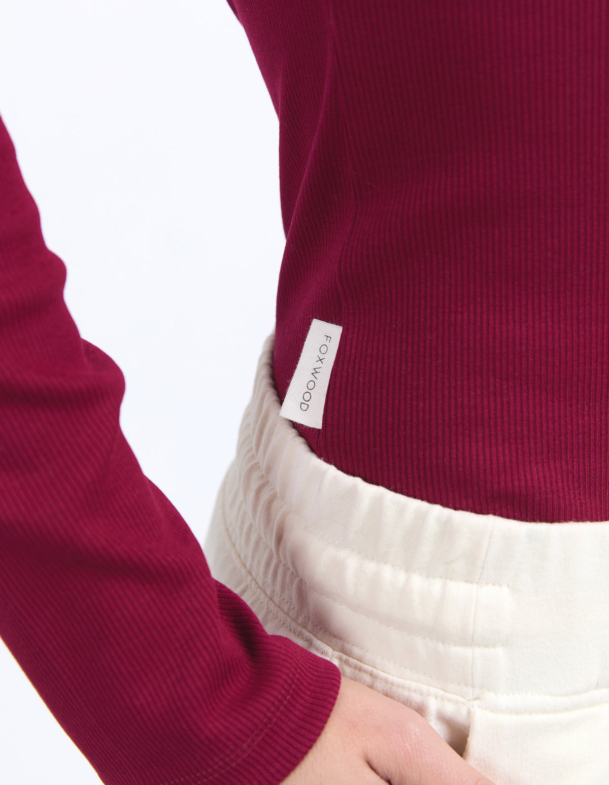 Scoop Long Sleeve Rib - Beetroot