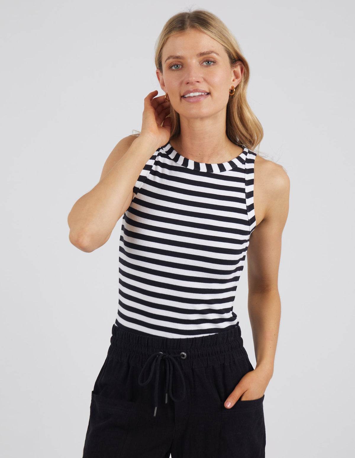 Ruth Tank -Black Stripe