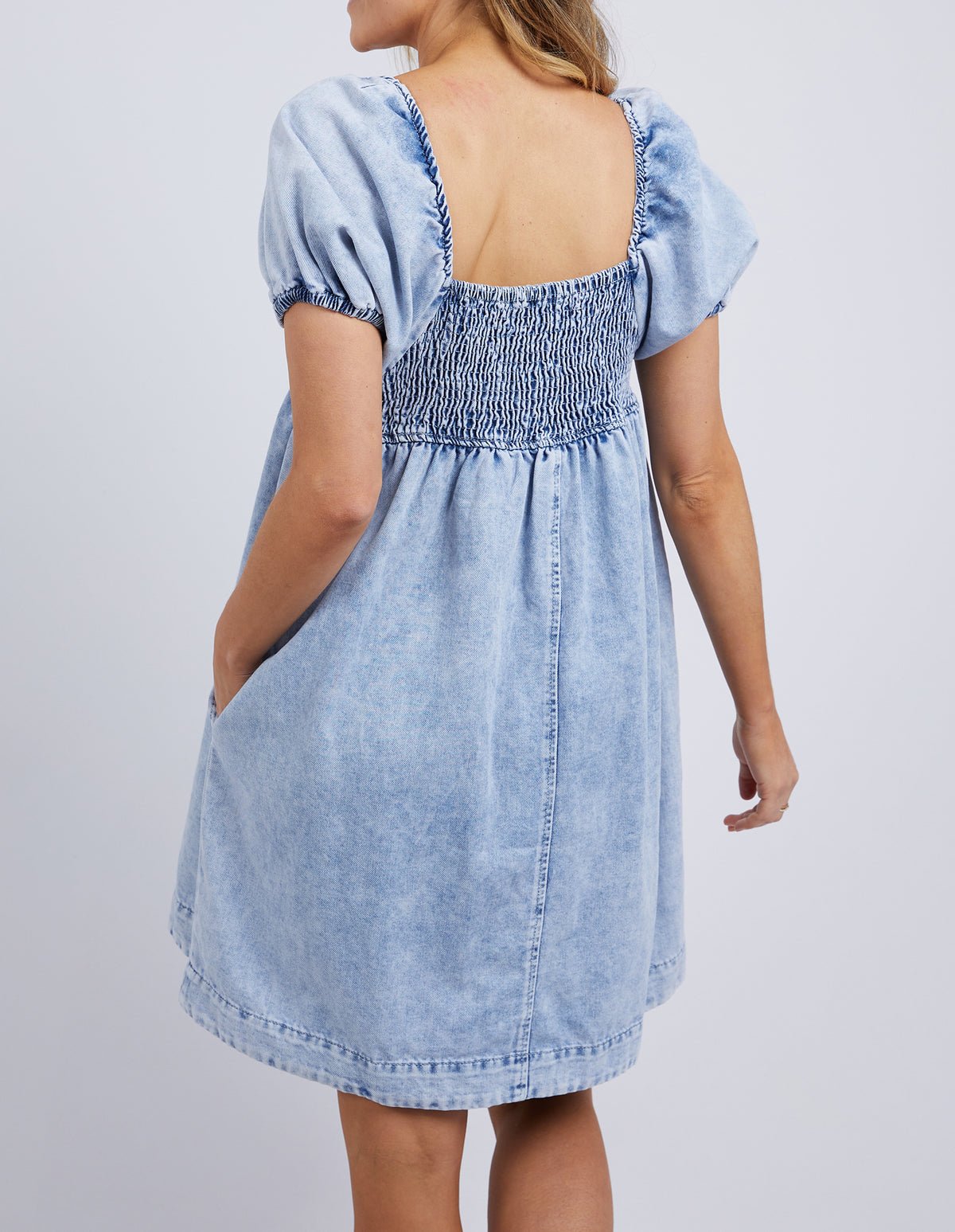 Jade Textured Dress - Vintage Mid Blue