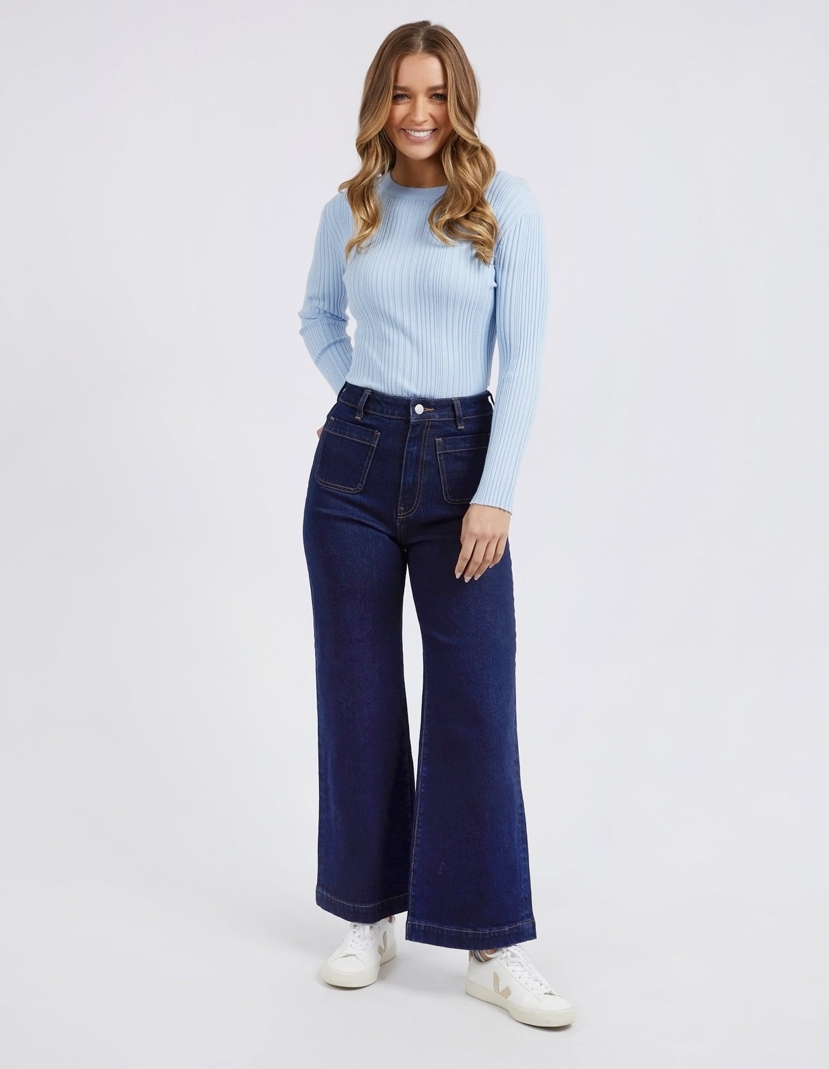 Sarah Wide Leg Jean | Dark Blue