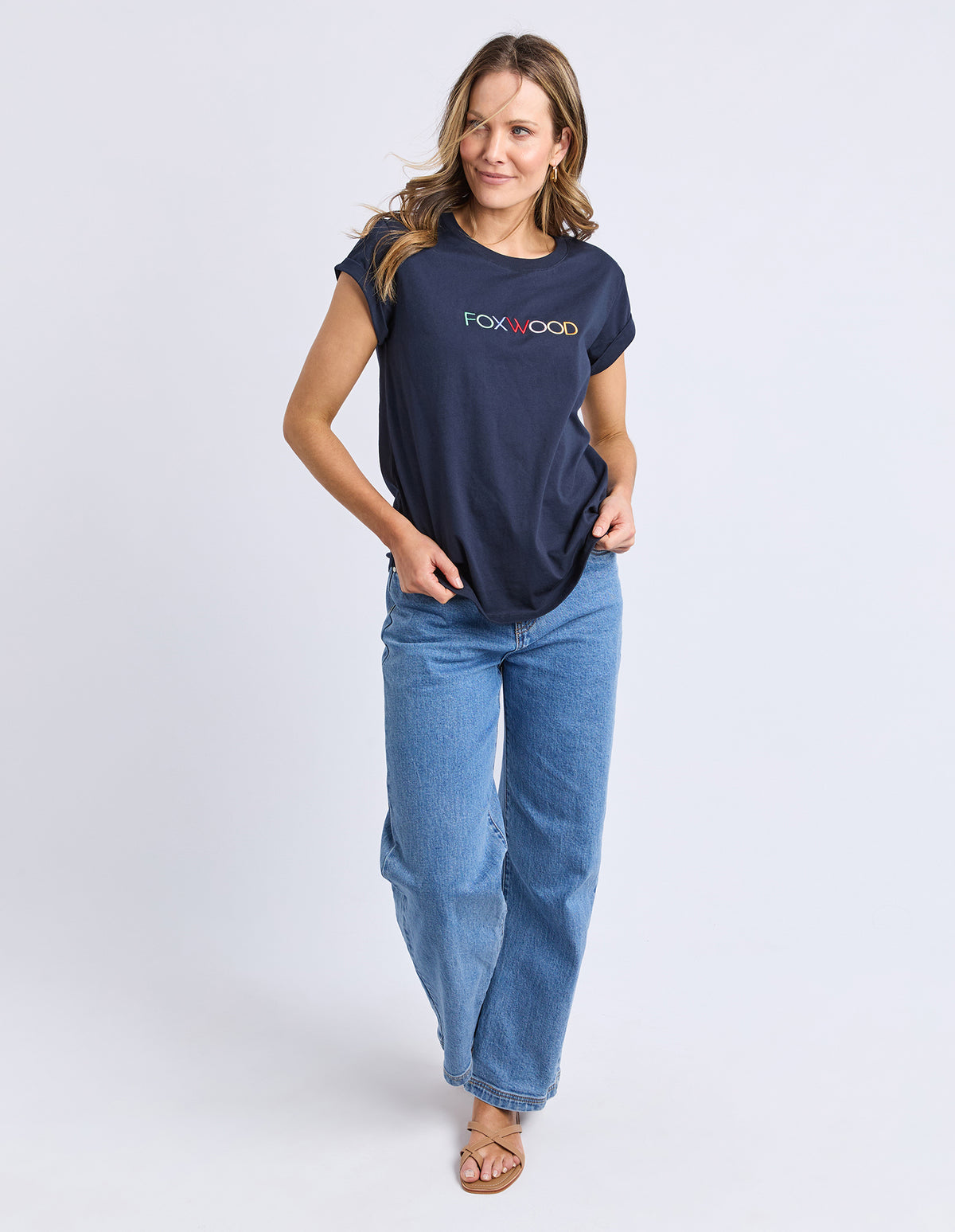 Simplified Confetti Tee- Navy
