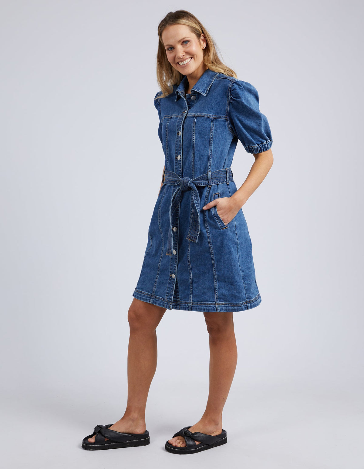 Talbert Dress - Mid Blue Denim