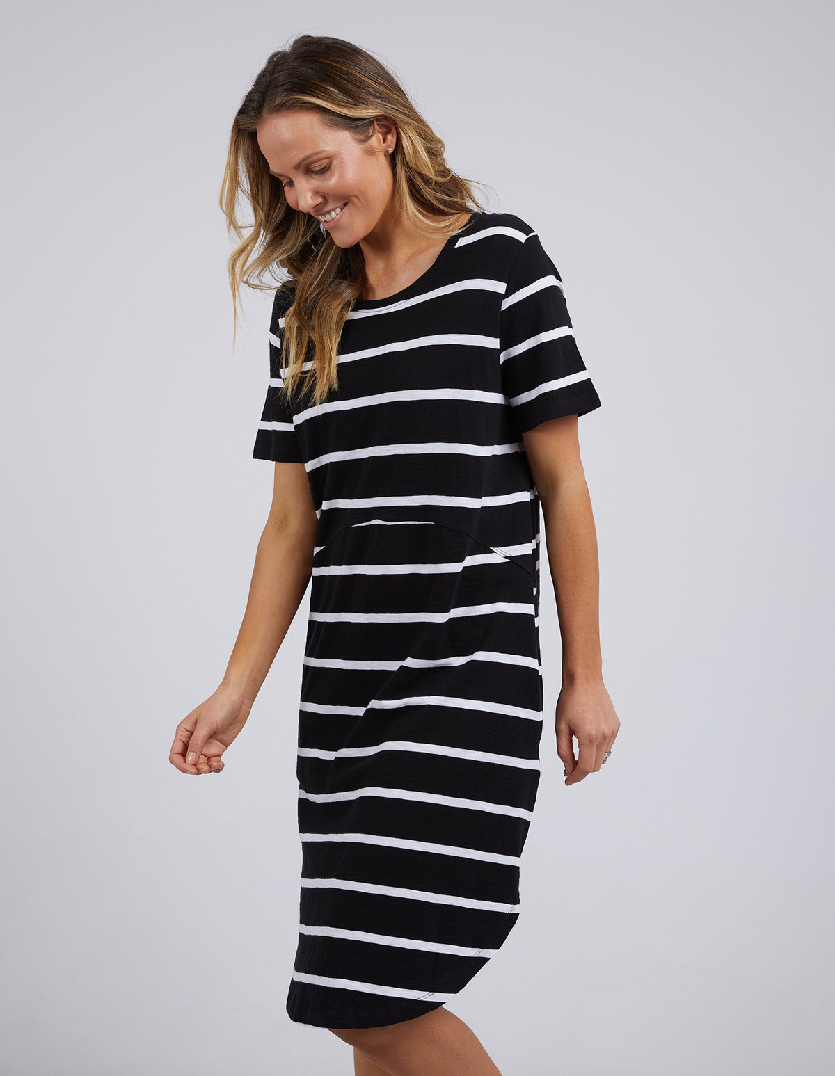 Bay Dress - Black & White Stripe