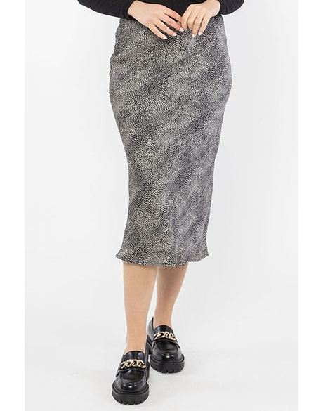 Milan Bias Cut Skirt - Animal Satin