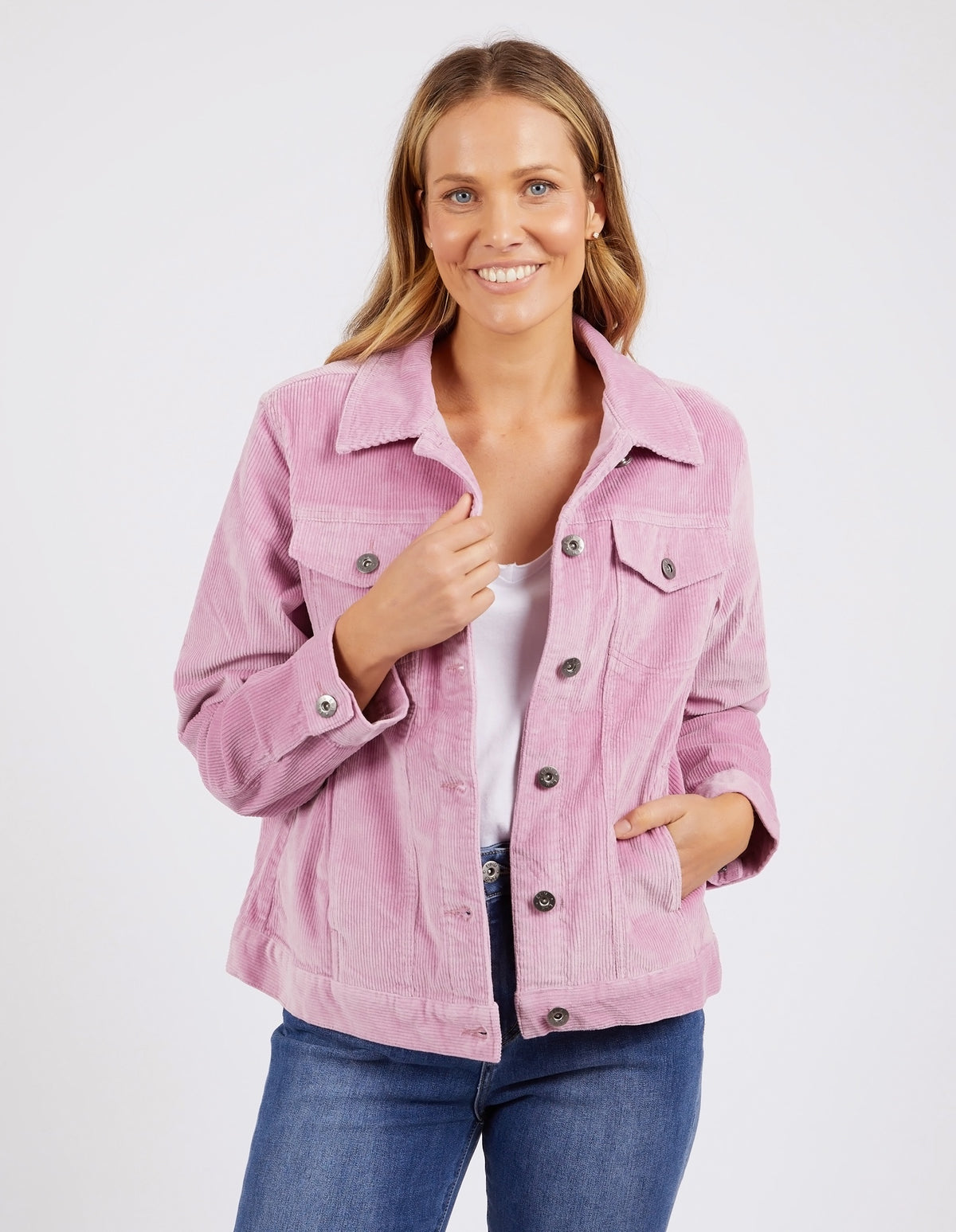 Fluer Cord Jacket - Peony Pink