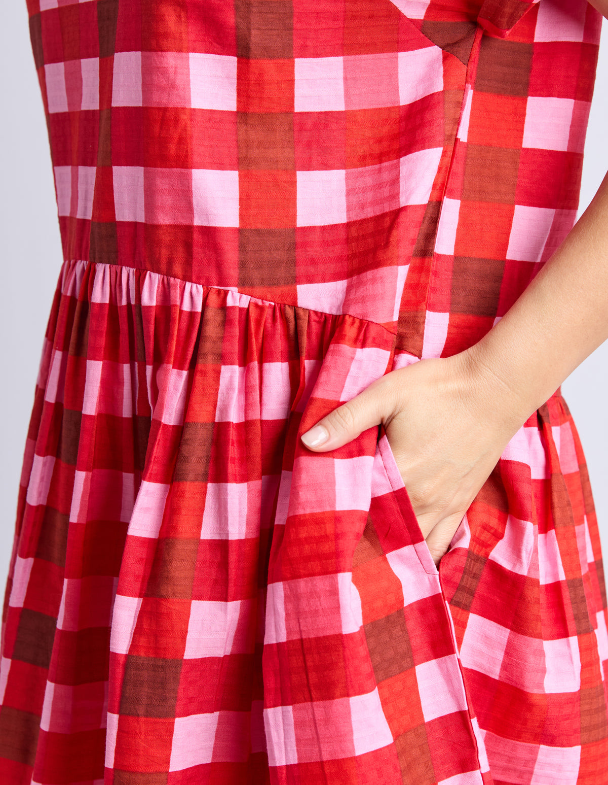 Edin Short Sleeve Dress - Poppy