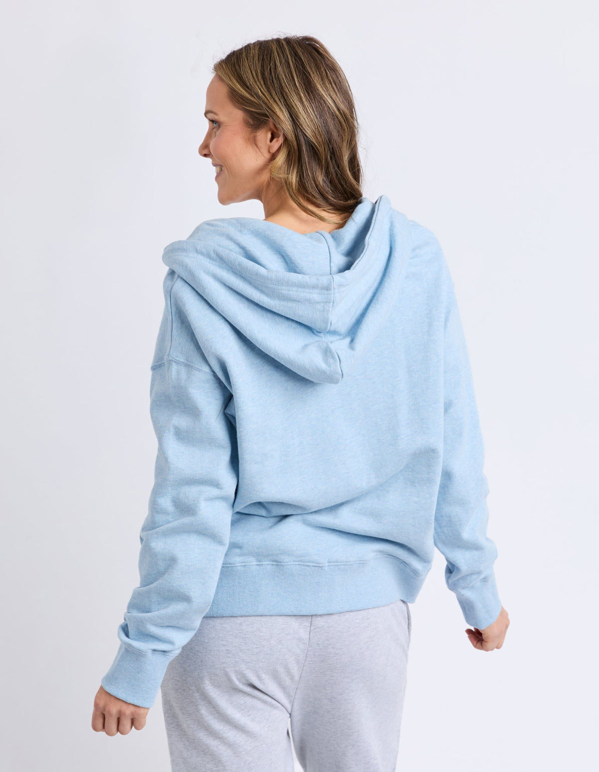 Lydia Zip Hoodie | Pale Blue Marle