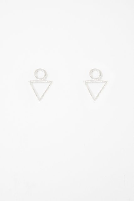 Circle Above Triangle Earrings | Silver