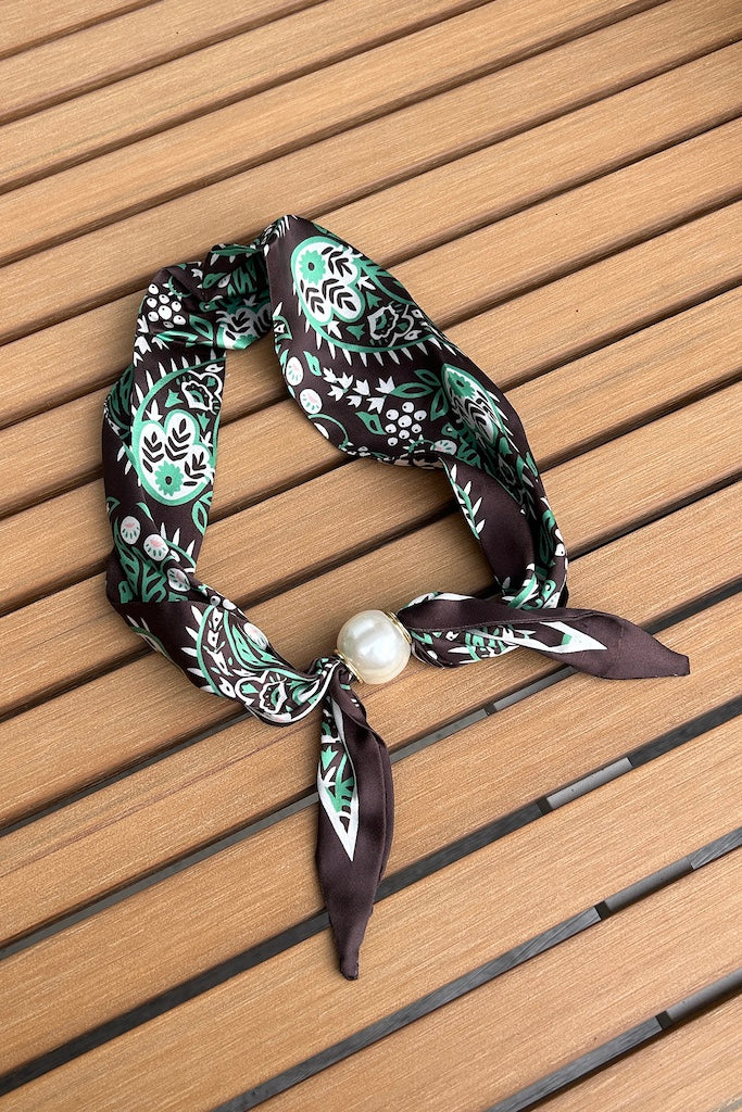 Pearl Fasten Bow Scarf | Cocoa Vine