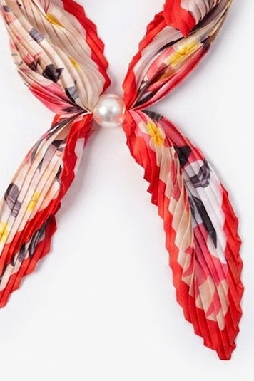 Pleated Pearl Fasten Neck Tie | Bloom