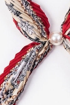 Pleated Pearl Fasten Neck Tie | Rosalie
