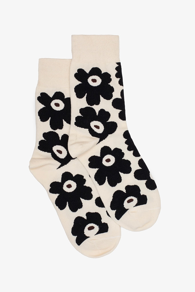 Black Flower Sock