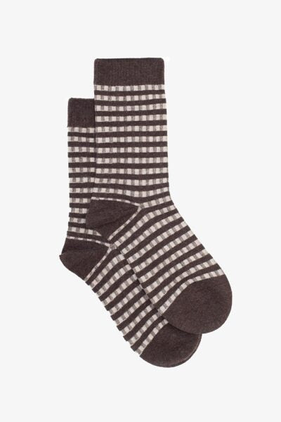 Cocoa Gingham Socks