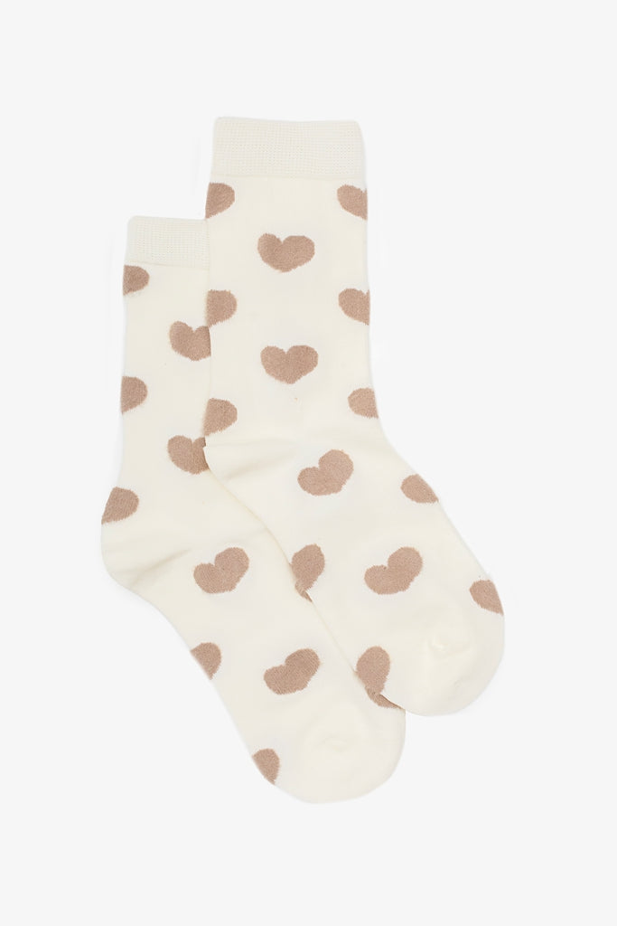 Taupe Heart Sock