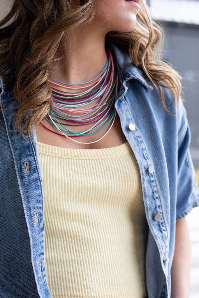 Coloured Multi Strand Necklace