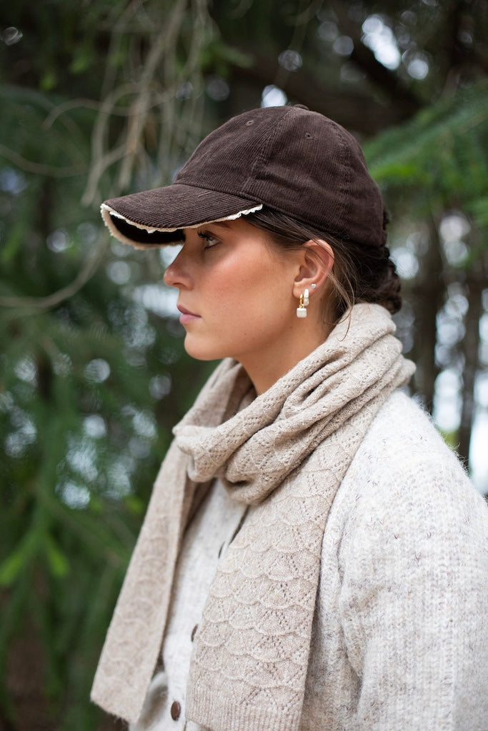 Lace Peak Cord Cap | Chocolate