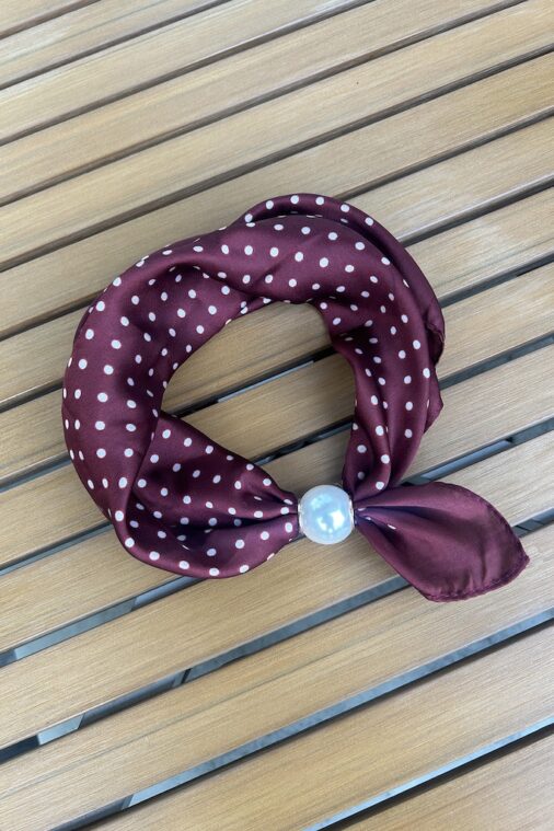 Pearl Fasten Bow Scarf | Merlot Spot