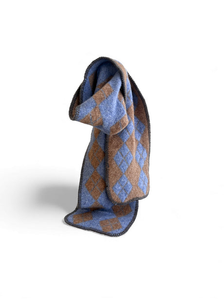 MINX Argyle Scarf -  Cornflower/Beige