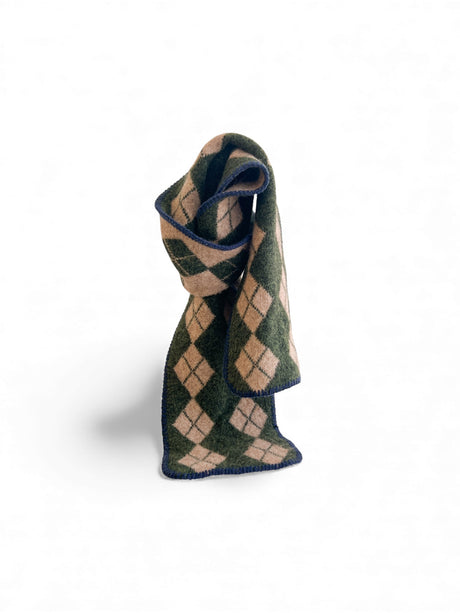 MINX Argyle Scarf -  Dark Green/Beige