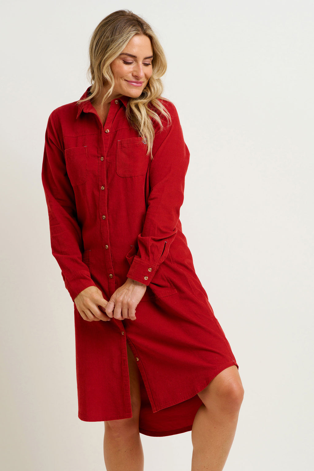 Cameron Cord Dress - Burnt Orange