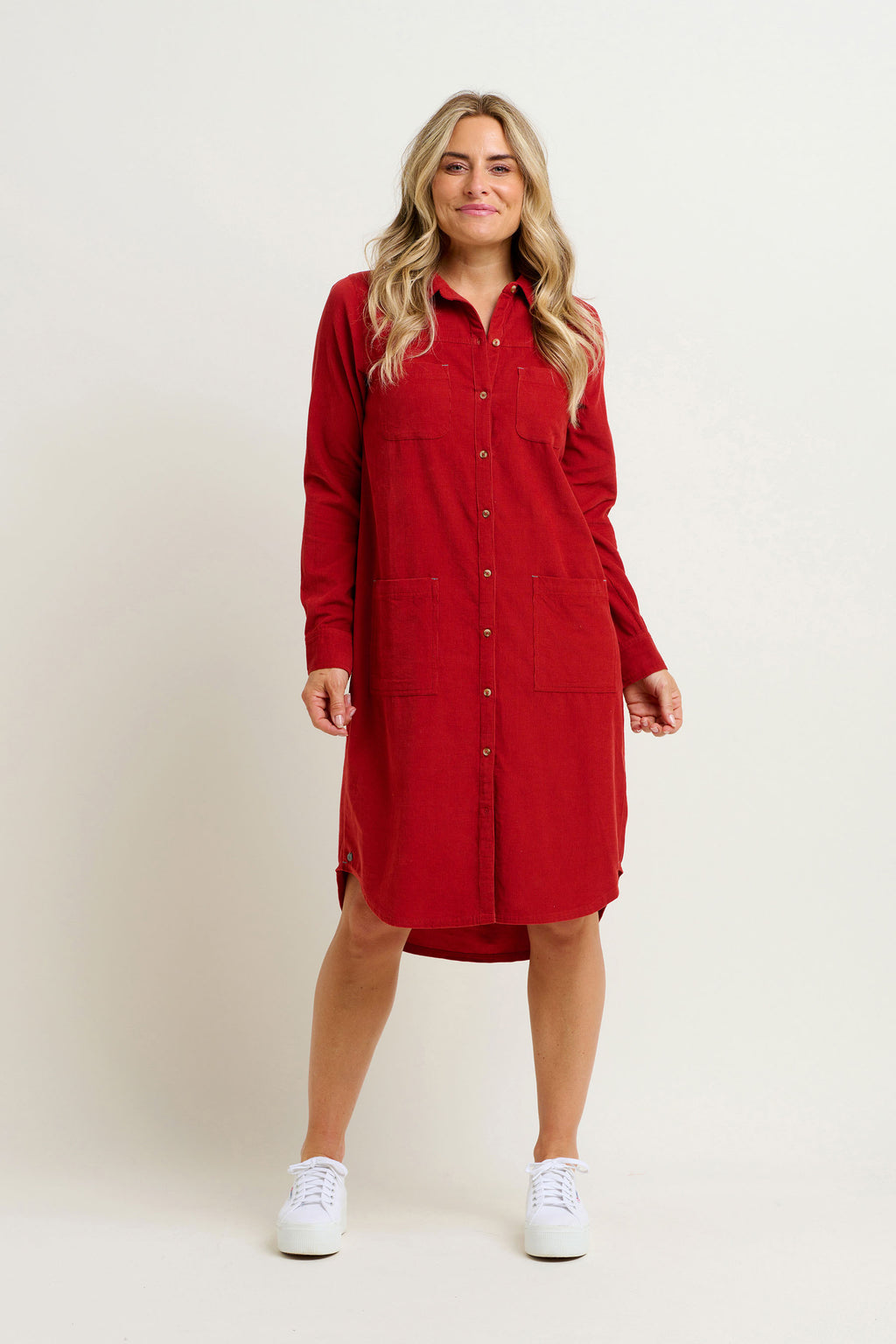 Cameron Cord Dress - Burnt Orange