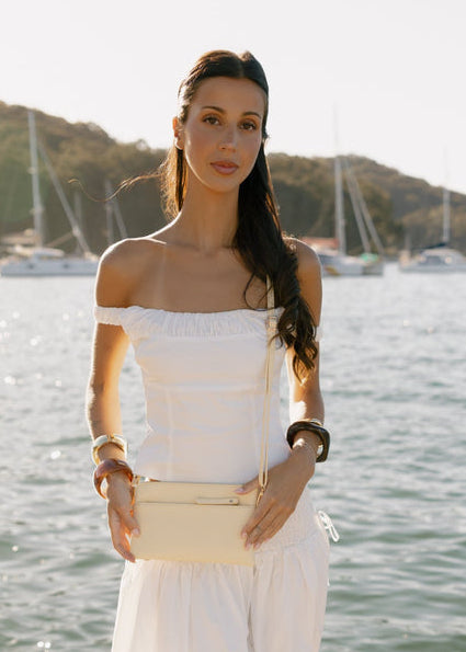 Jessie Crossbody Clutch - Yellow Chiffon