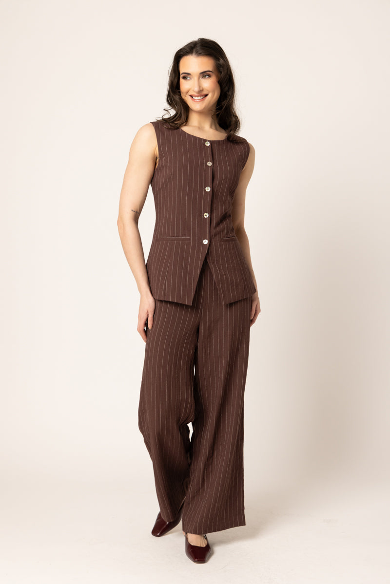CONTINUITY PANT | Cocoa Stripe