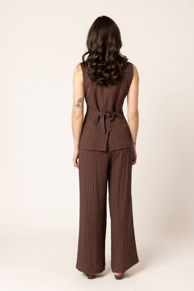 CONTINUITY PANT | Cocoa Stripe