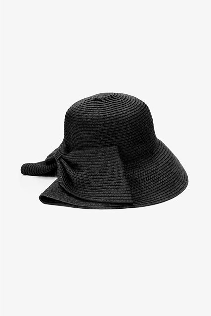 Bow Cloche Sunhat - Black