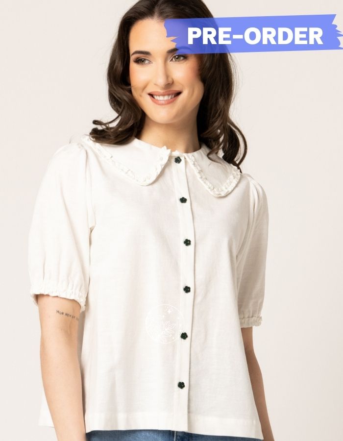 WHIMSICAL SHIRT | White Linen Blend