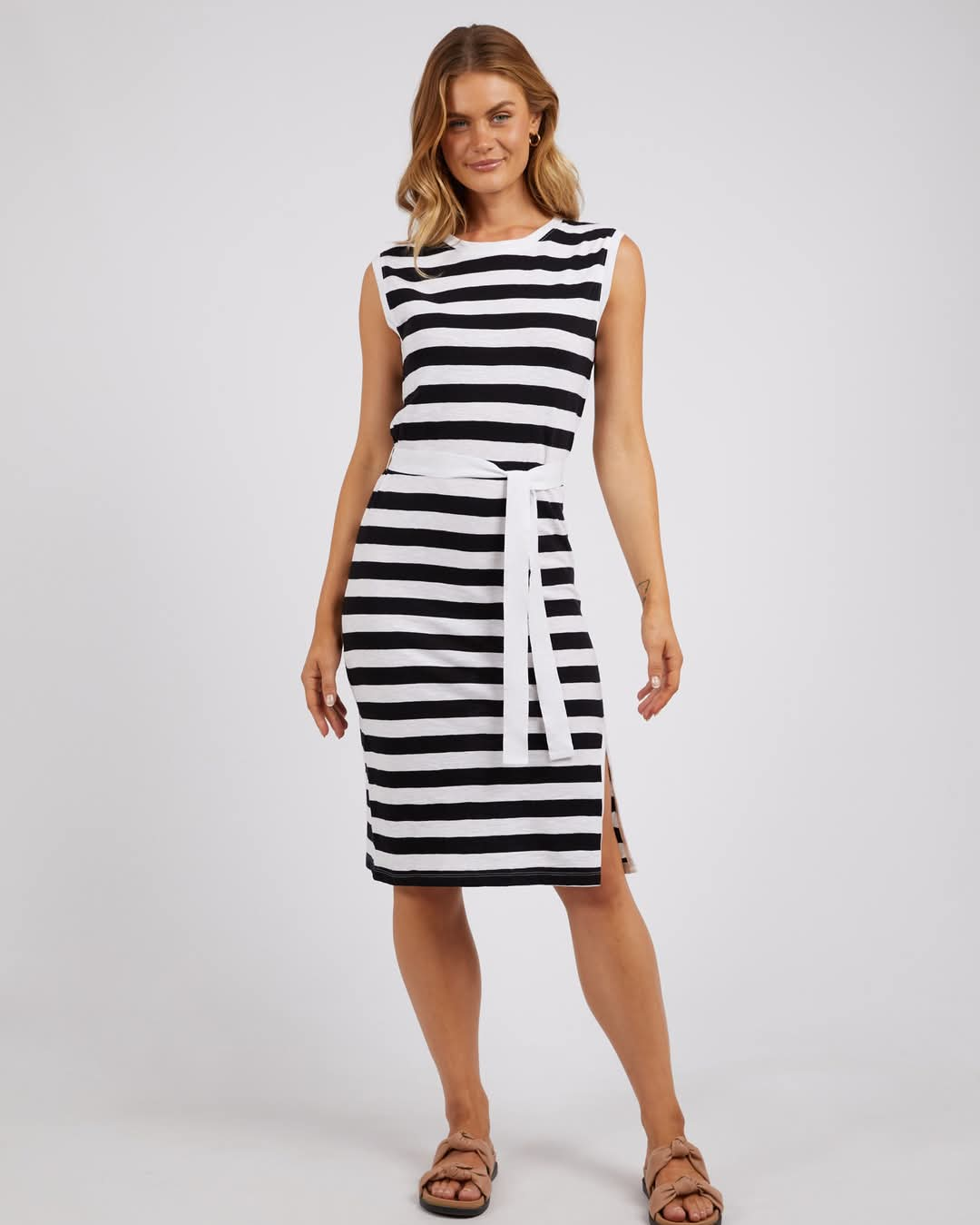 Bondi Dress - Black and White Stripe