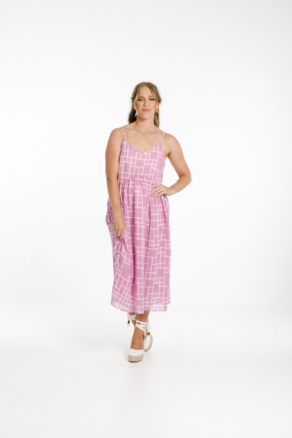 Adaline Dress - Pink Bloom Print