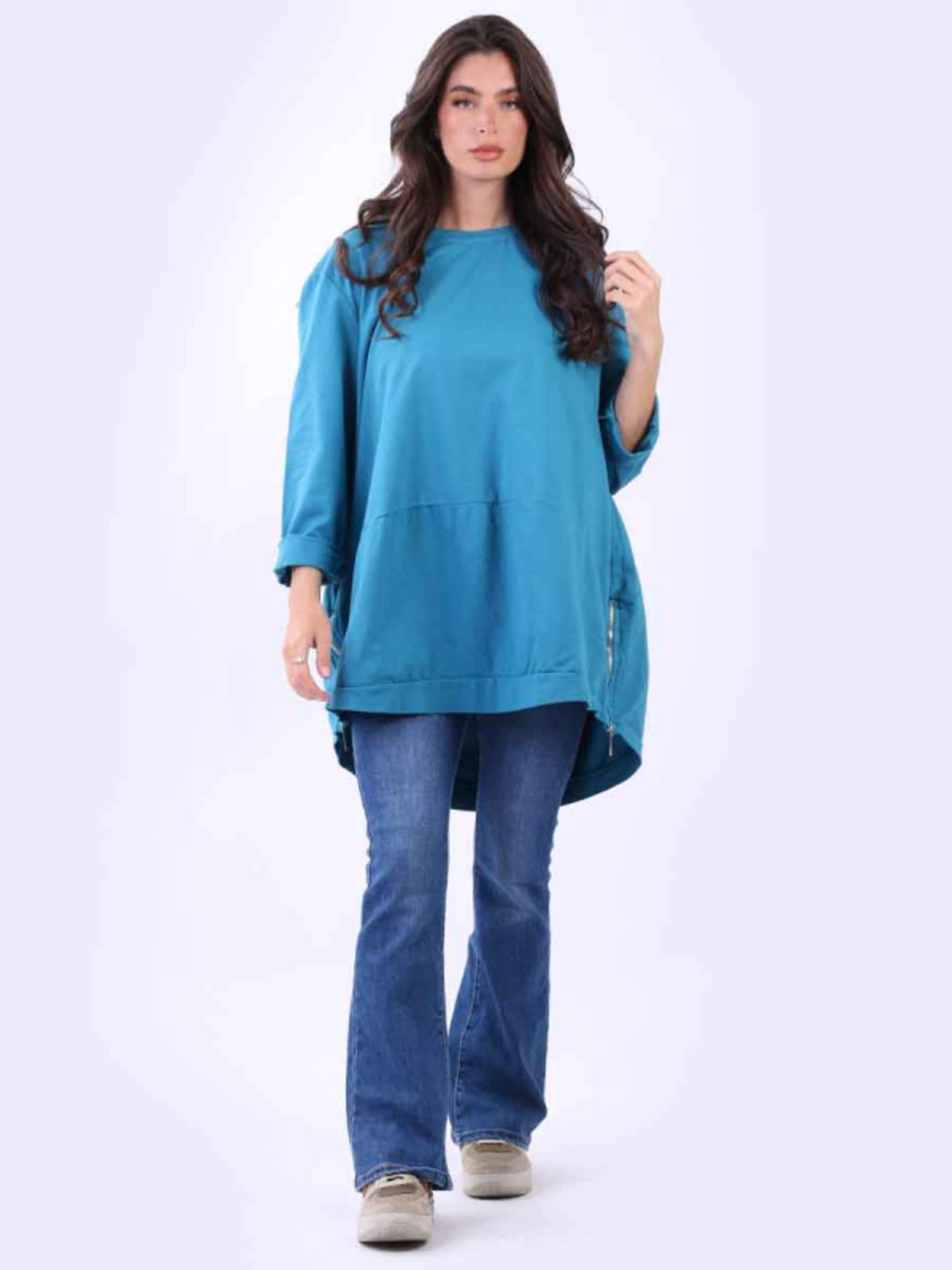Harper Zip Sweater | Teal