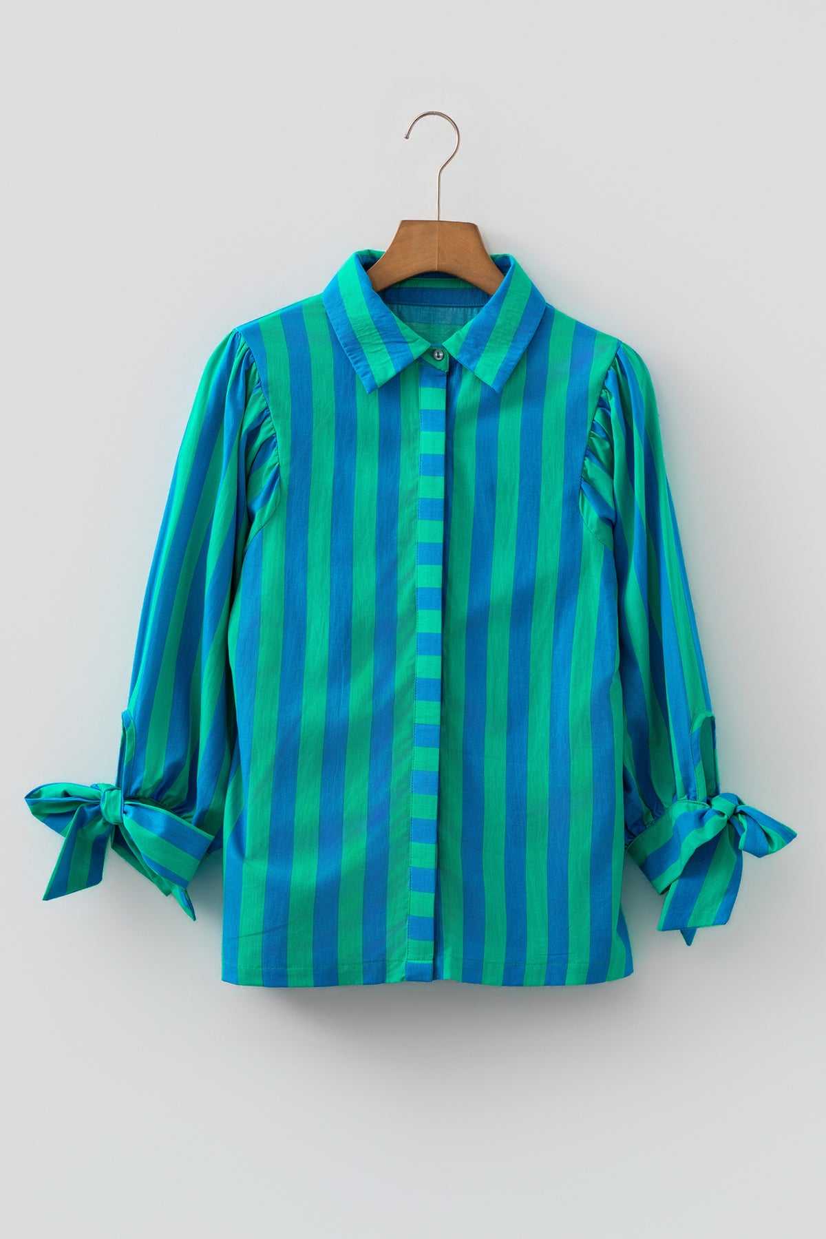 Ocean Mint Stipe  Tie Shirt