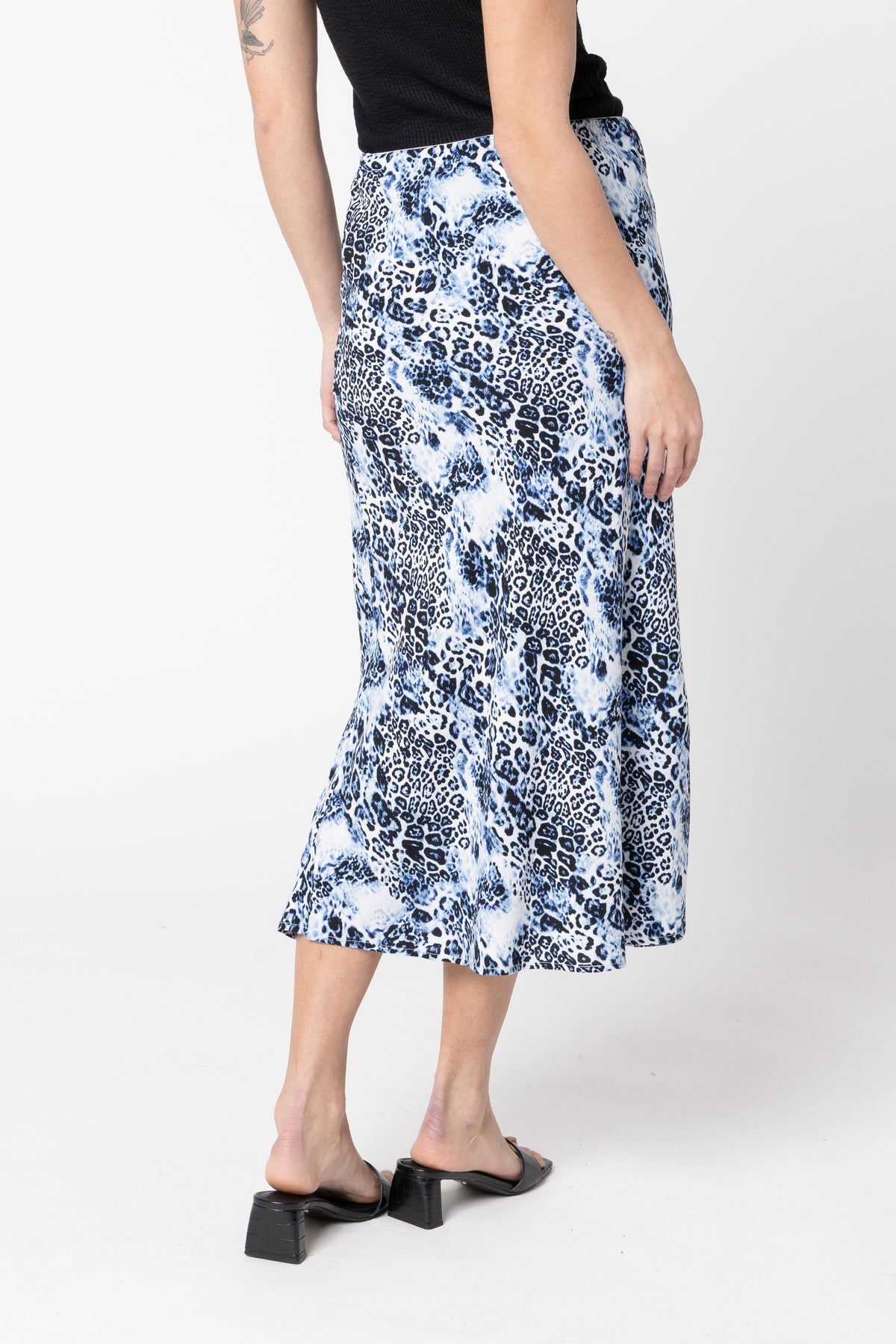 Milan Bias Cut Skirt - Water Leopard