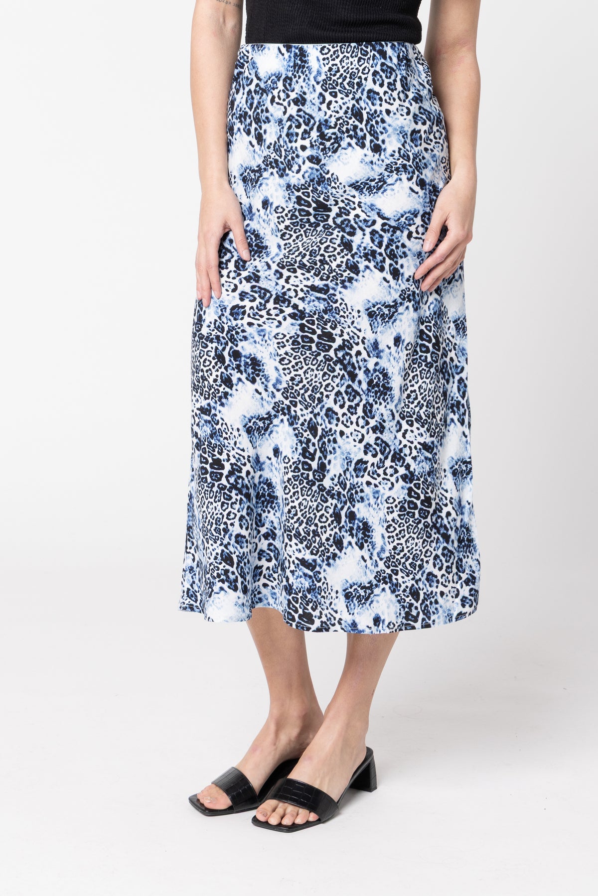 Milan Bias Cut Skirt - Water Leopard