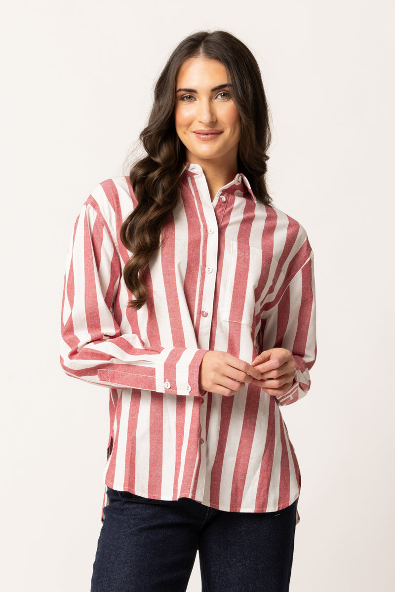 ESSENTIAL SHIRT | Pink Stripe