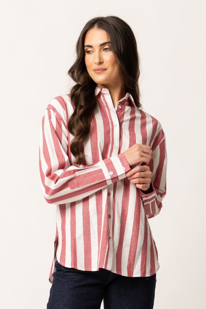 ESSENTIAL SHIRT | Pink Stripe