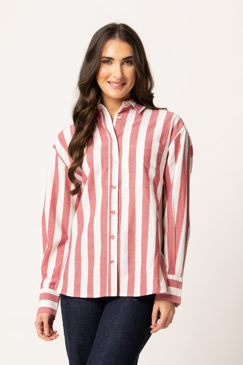 ESSENTIAL SHIRT | Pink Stripe